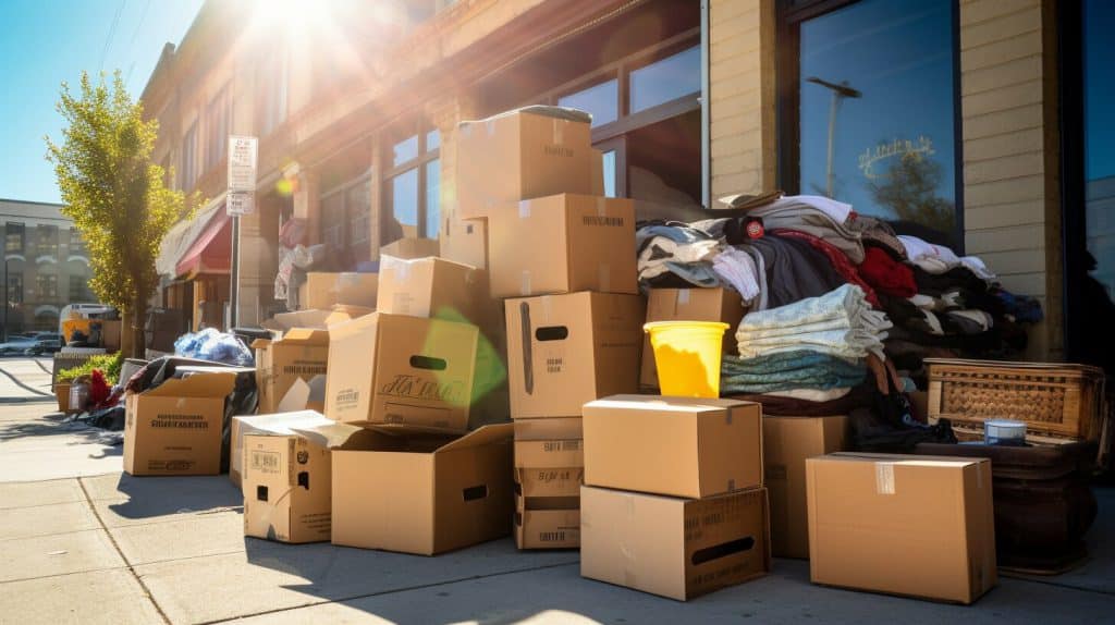 Boxes with donations 