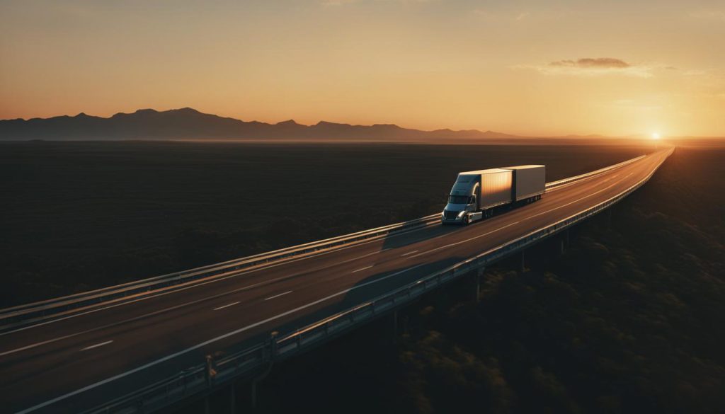 truck on driving a cross the country