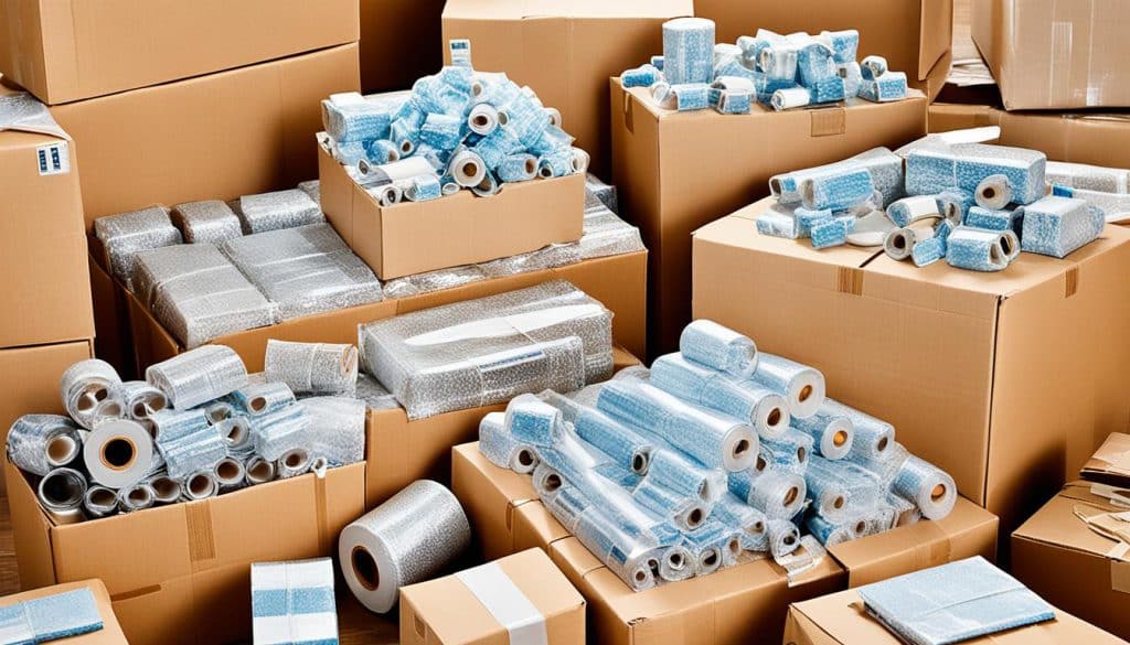 Moving boxes and wrapping material 