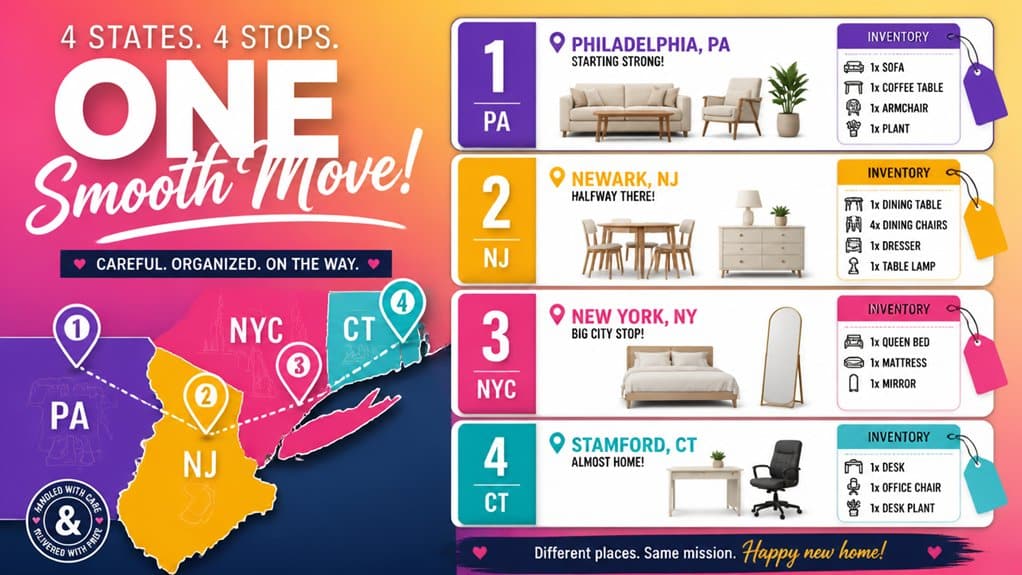 organize delivery stop labels